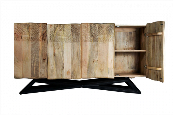 Dressoir Mahan - 4-deurs - Mangohout - Naturel