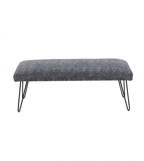 Kelim Bank Fenna - Metaal - Blauw / Wit