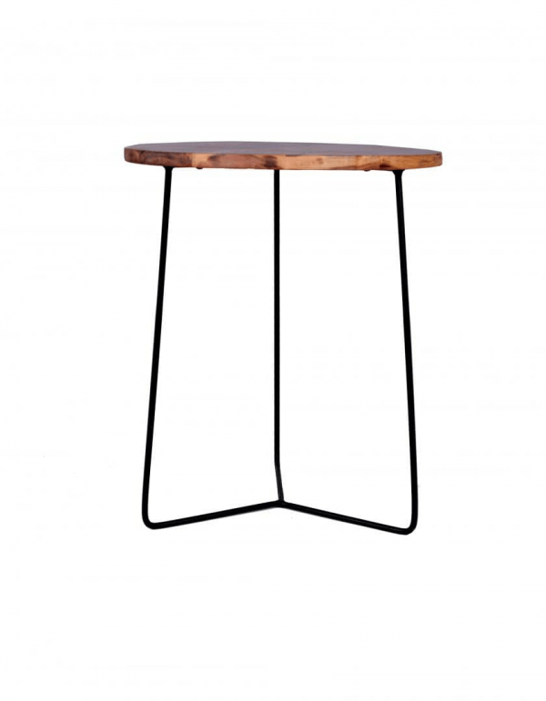 Bijzettafel Marivan - Mangohout - Naturel - V-poot