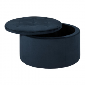 Poef Rita - Velvet - Blauw - Ø 60cm