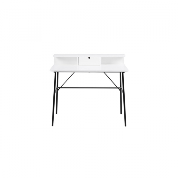 Bureau Pasco 1 lade - Hout - Mat Wit / Zwart