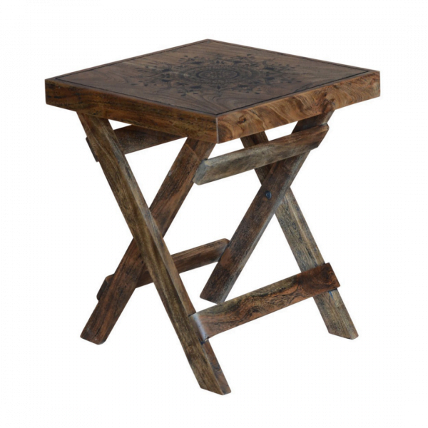 Bijzettafel Global – Vintage – Hout – Bruin
