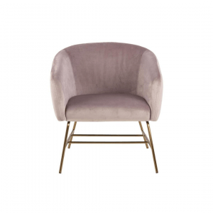 Fauteuil Ramster - Velvet - Roze - Messing Onderstel