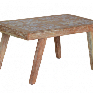 Koffietafel Global - Vintage - Hout - Lichtblauw