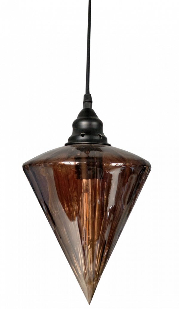 Oosterse Hanglamp (S) – Cognac – Kegel
