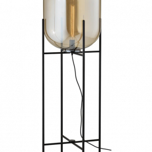 Industriële Vloerlamp Thorben (XL) – Cognac / Zwart