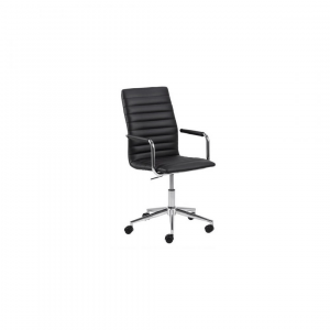 Bureaustoel Winston - Leder - Zwart