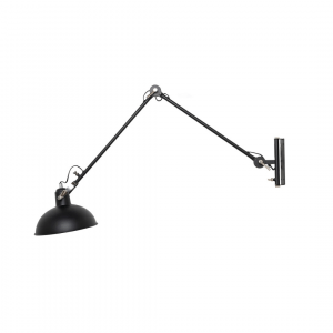 Industriële wandlamp Han L – Zwart – Metaal
