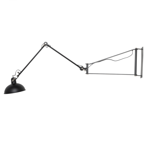 Industriële wandlamp Han XL – Zwart – Metaal