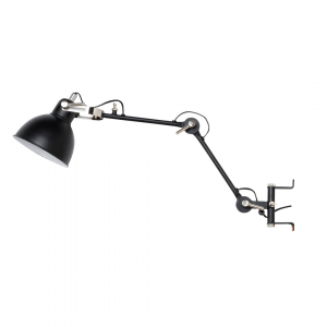 Industriële wandlamp Han M – Zwart – Metaal