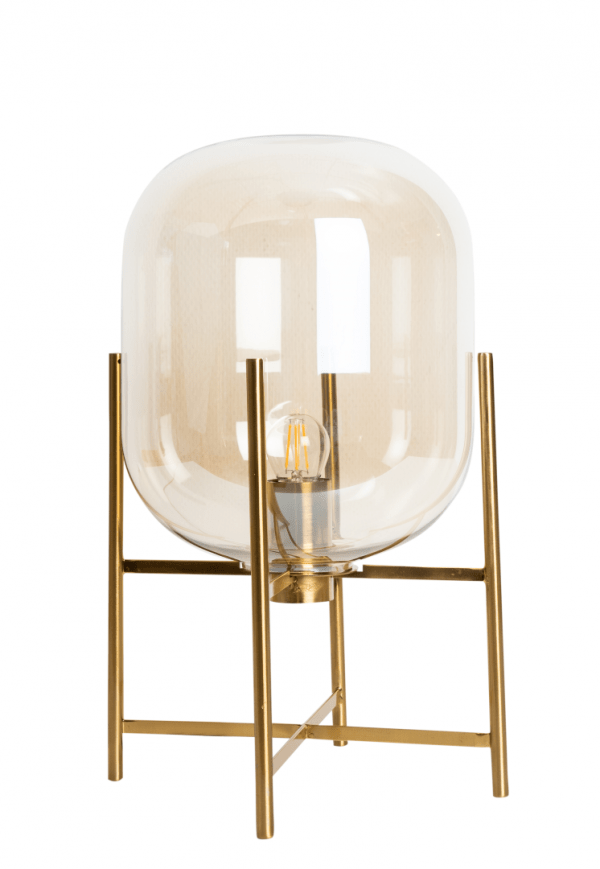 Industriële tafellamp Thorben – Cognac / Koper