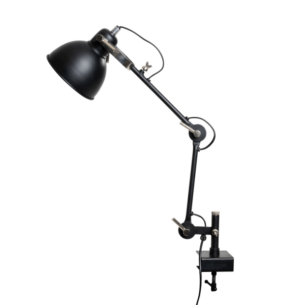 Industriële bureaulamp Han – Zwart – Metaal