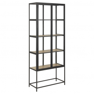 Vitrinekast Simon - Melamine Eiken - Bruin - 4 planken Asymmetrisch
