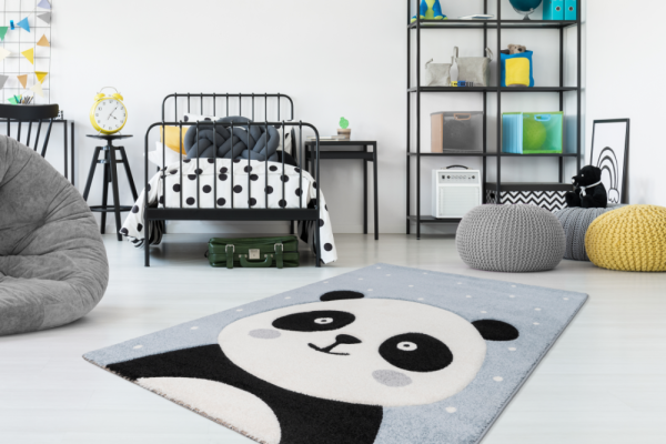 Kindervloerkleed Amigo Panda - Blauw