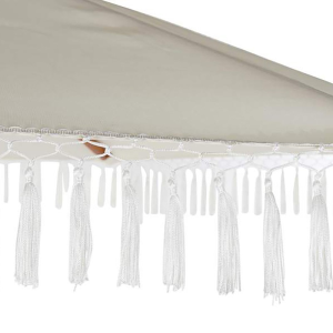 Parasol met franjes - Beige - Ø200x230 cm