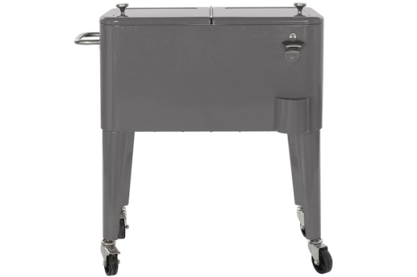 Minibar op Wielen - Staal - Grijs