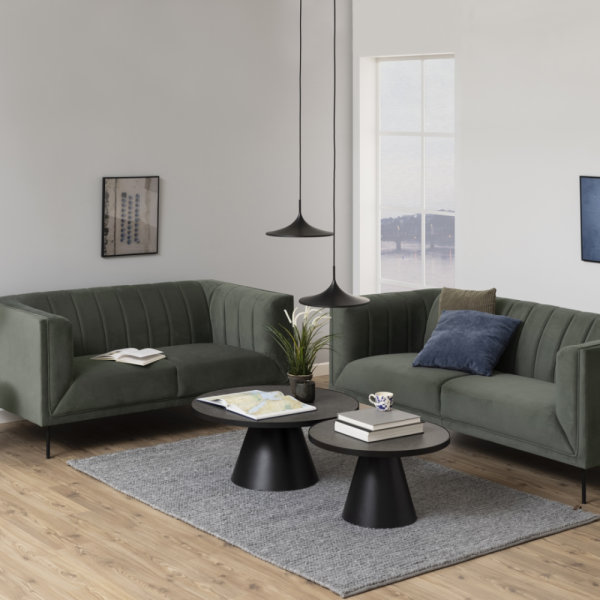 Salontafel Cyprus - Keramiek - Zwart Ø66