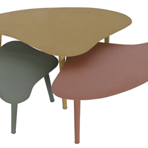 Bijzettafels Ferro - Metaal - Multicolor - Set van 3