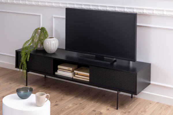 TV-meubel Aberdeen L - Melamine - Zwart